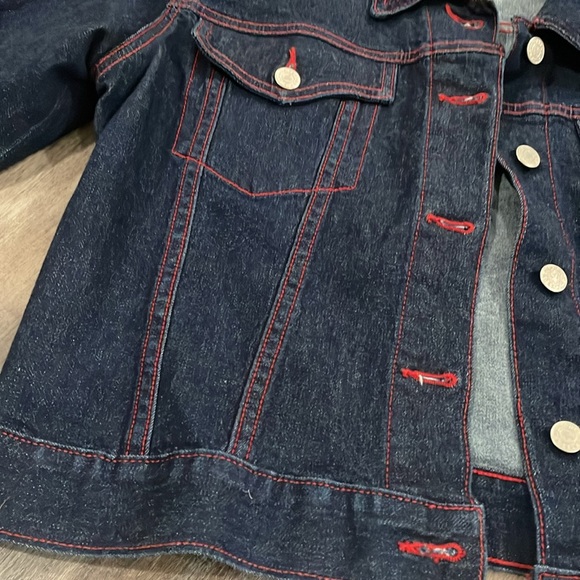 Vintage Playboy Bunny Denim Jacket Pink Glittery Bunny Logo Women's M - Picture 9 of 10